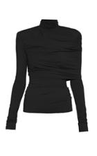 Aleksandre Akhalkatsishvili Draped Arm Ruched Turtleneck