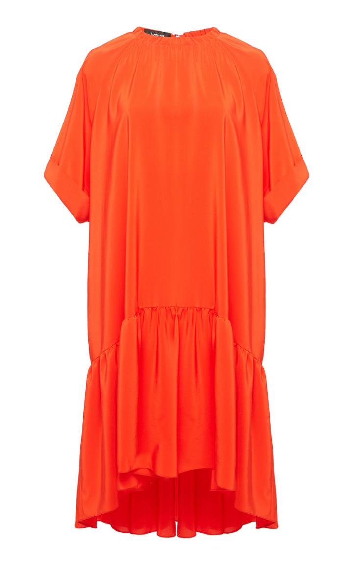 Rochas Orpello Drop Waist Short Sleeve Dress