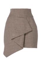 Alexandre Vauthier Asymmetric Wool Check Mini Skirt