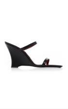 By Far Steffi Leather Wedge Sandals