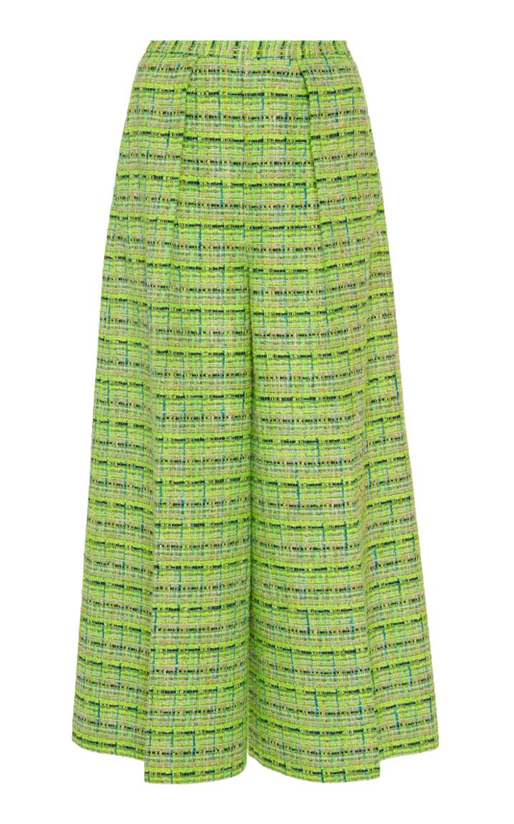 Delpozo Cropped Wide-leg Tweed Pants