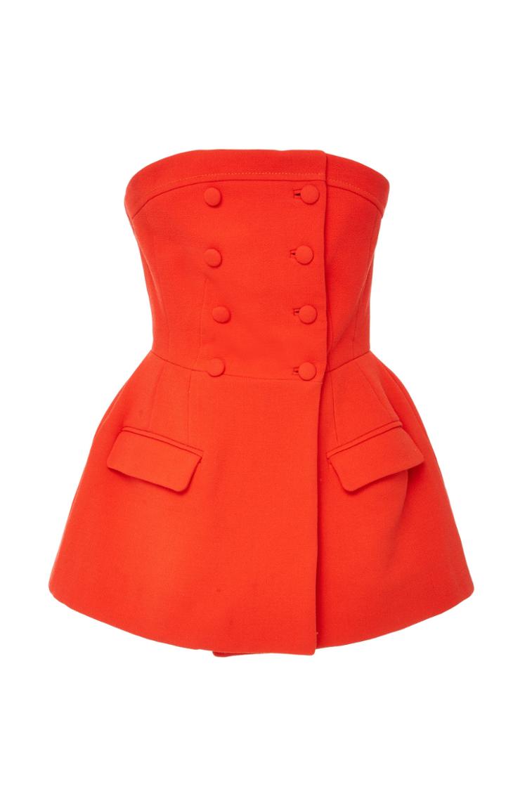 Lela Rose Peplum Strapless Top