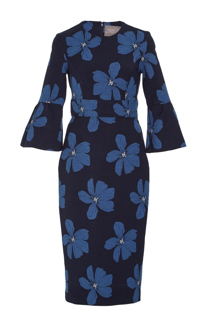 Lela Rose Full Sleeve Fitted Dress
