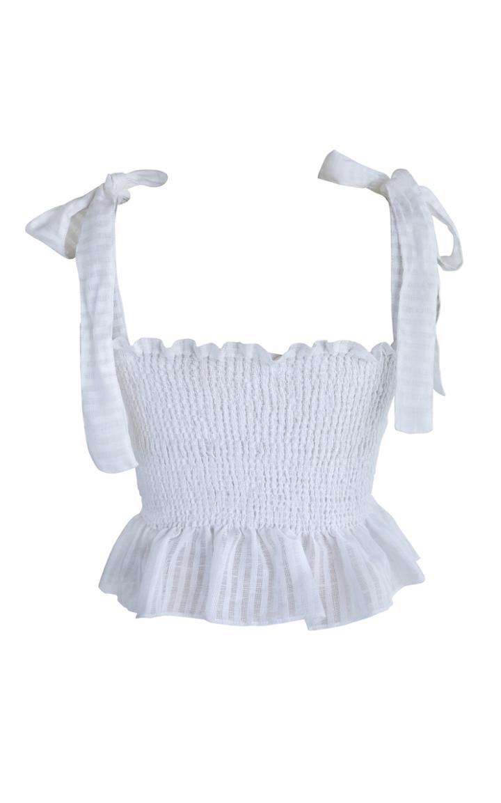 Moda Operandi Alix Of Bohemia Jezebel Lily White Bow Top, One Of A Kind