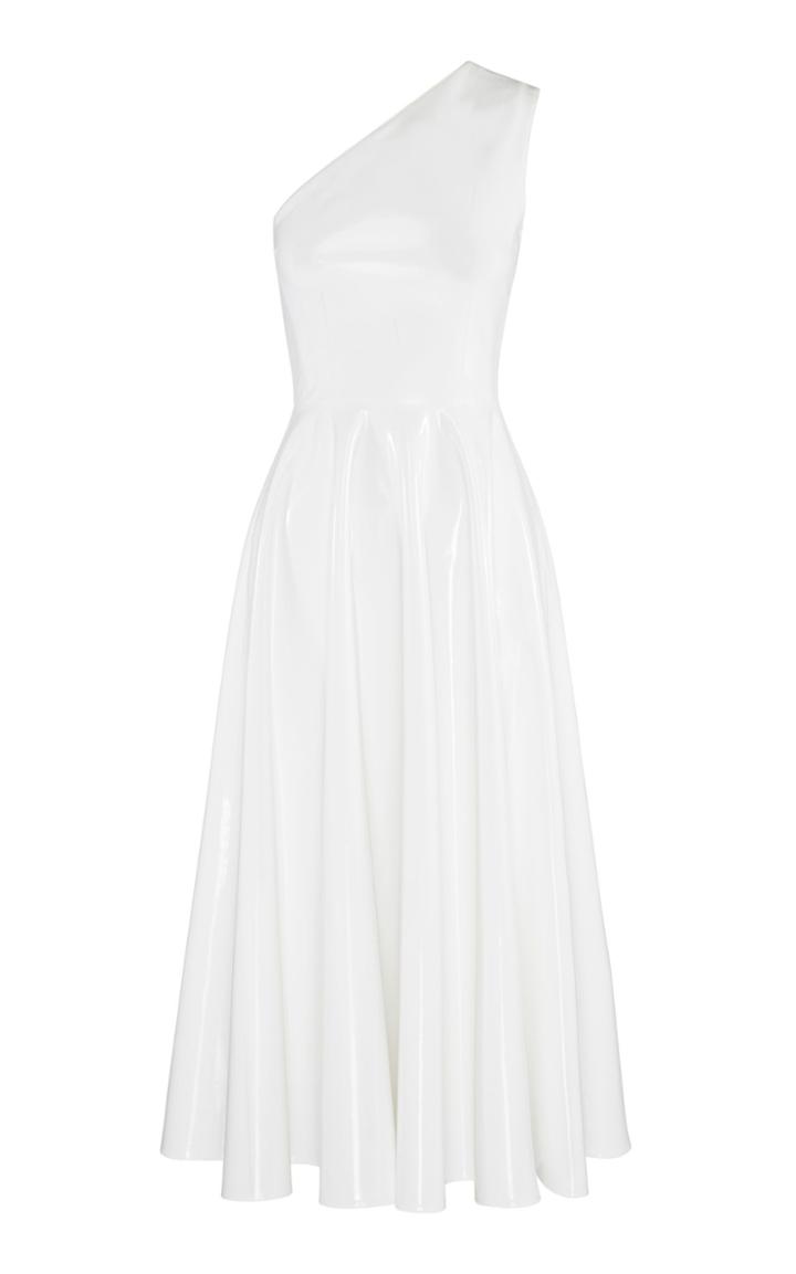 Alex Perry Steele One-shoulder Vinyl Midi Dress
