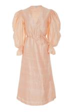 Rhode Resort Emilia Wrap-effect Silk-shantung Dress
