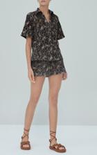 Moda Operandi Alexis Cailey Short Sleeve Textured Button-up Shirt