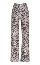Moda Operandi Sally Lapointe Zebra Printed Sequin Embellished Trousers Size: 2
