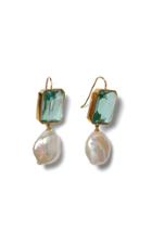 Lizzie Fortunato Aegean Gold-plated, Quartz And Pearl Earrings