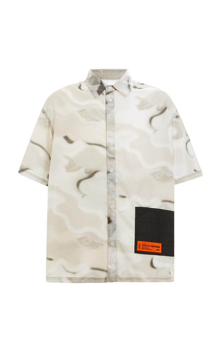 Heron Preston Ss Camo-print Cotton Shirt