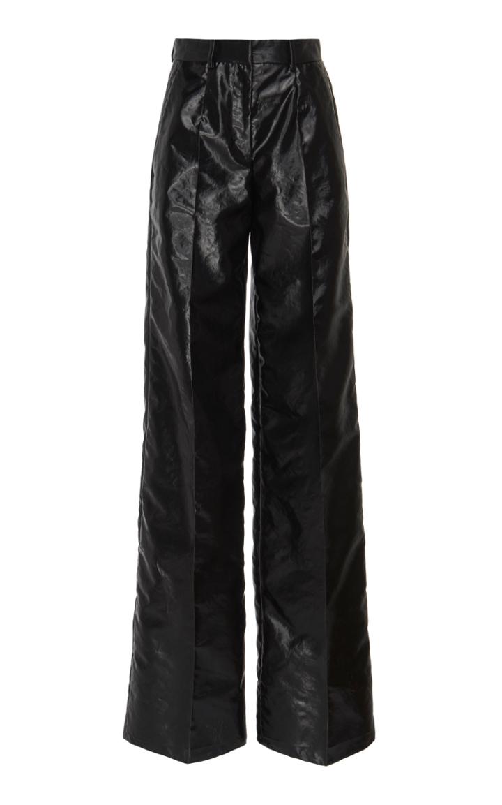 Olivier Theyskens Teoni Wide-leg Waxed Twill Pants
