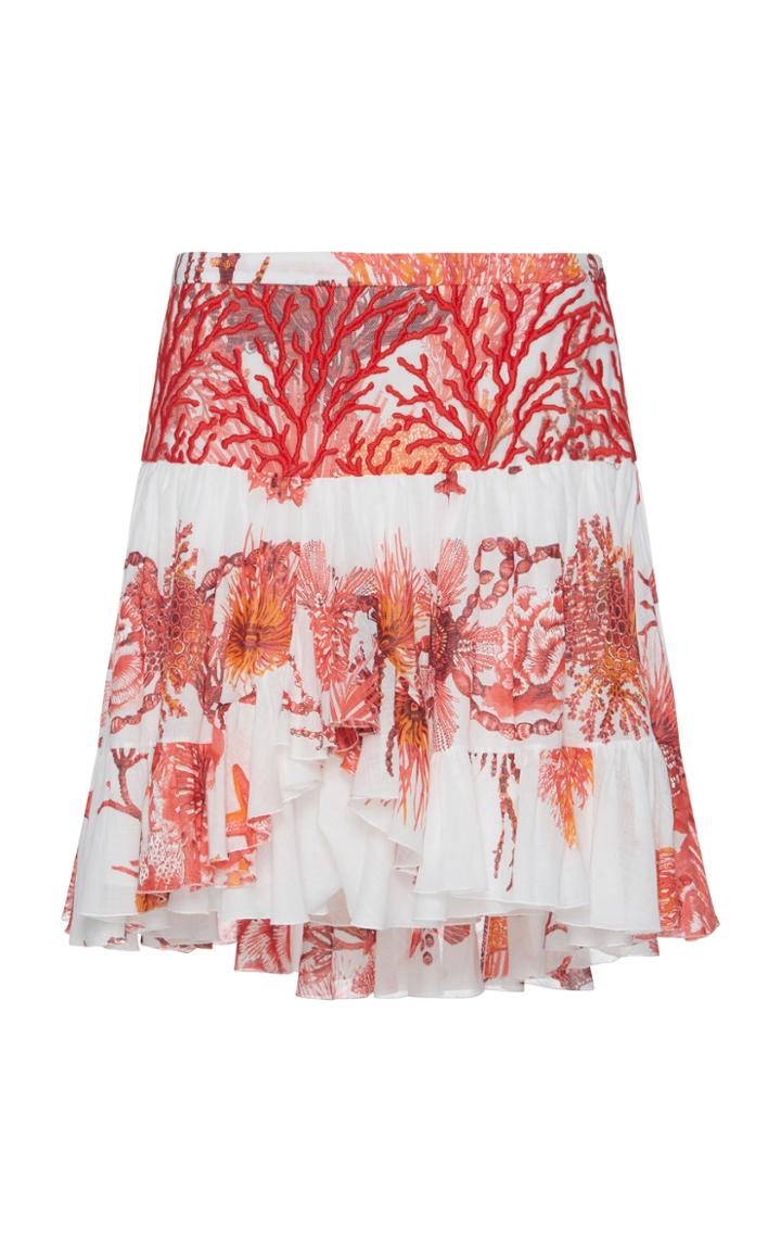 Roberto Cavalli Embroidered Ruffled Mini Skirt
