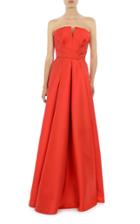 Moda Operandi Alberta Ferretti Mikado Pleated Satin Strapless Gown