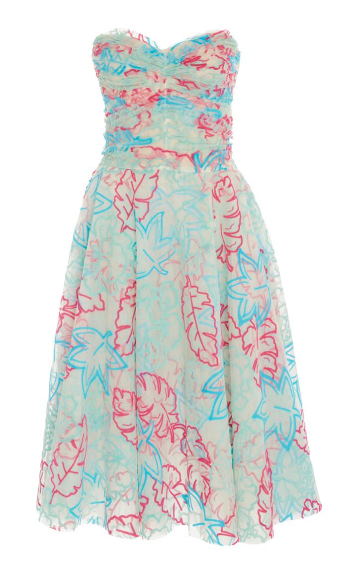 Zac Posen Tropical Tulle Cocktail Dress