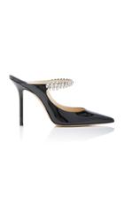 Jimmy Choo Crystal-embellished Patent-leather Mules