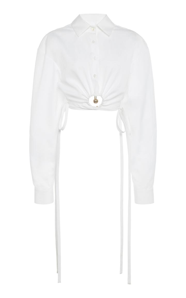 Moda Operandi Christopher Esber Pierced Croped Shirt Size: 6