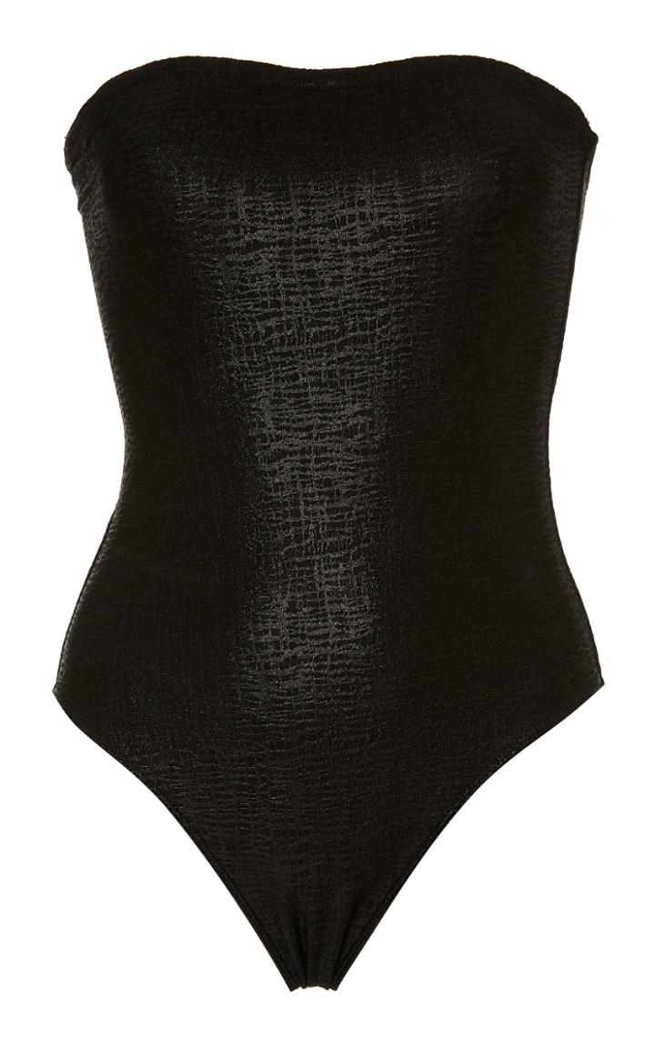 Marie France Van Damme Metallic Swimsuit Size: 0