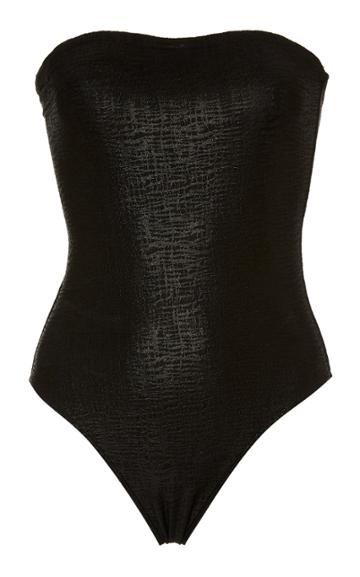 Marie France Van Damme Metallic Swimsuit Size: 0