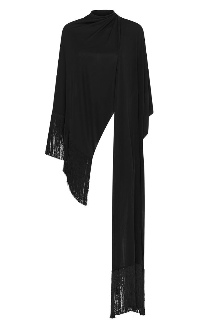Matteau Fringed Jersey Wrap Top