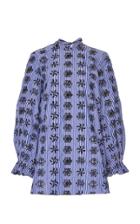 Jonathan Cohen Embroidered Cotton Striped Tie Back Shirt