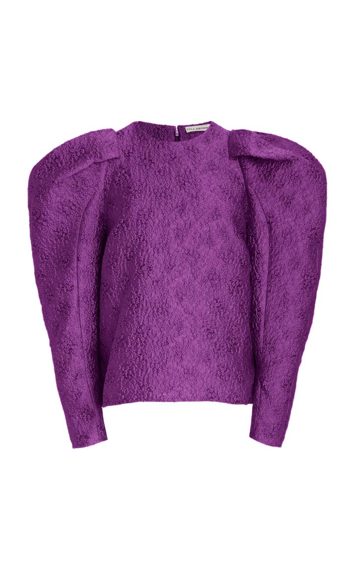 Ulla Johnson Oona Puffed-sleeve Cloque Blouse