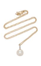 Mateo 14k Gold, Simple Pearl & Diamond Pendant Necklace