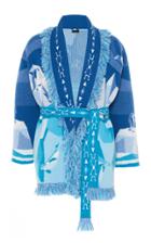 Alanui Iced Landscape Fringed Cashmere Cardigan