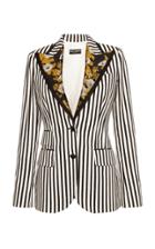 Dolce & Gabbana Striped Blazer With Embroidery
