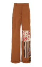 Moda Operandi Oscar De La Renta Patchwork Twill Wide-leg Pants Size: 0