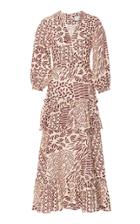 Moda Operandi Alexis Tereasa Cotton Abstract Midi Dress Size: S