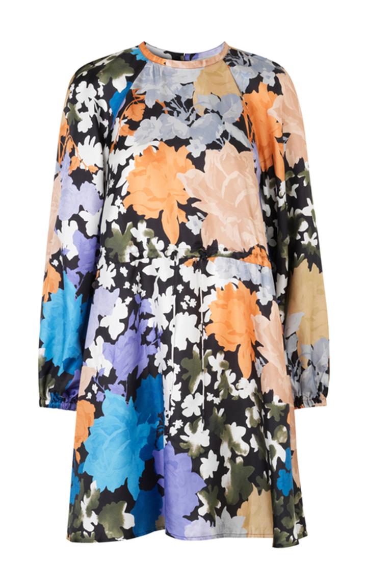Moda Operandi Stine Goya Coco Floral Silk Drawstring Mini Dress