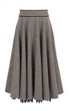 Moda Operandi Nevenka The Close Circle Lace-trimmed Wool-blend Full Midi Skirt