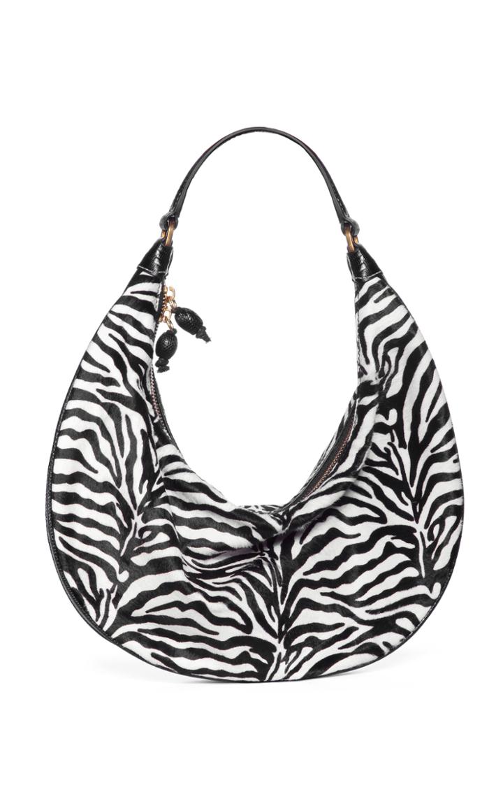 Staud Sasha Leather And Calf Hair Shoulder Bag