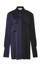 Victoria Victoria Beckham Color-blocked Satin-crepe Top