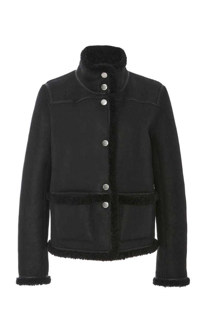 Tory Burch Paneled Reversible Shearling Jacket