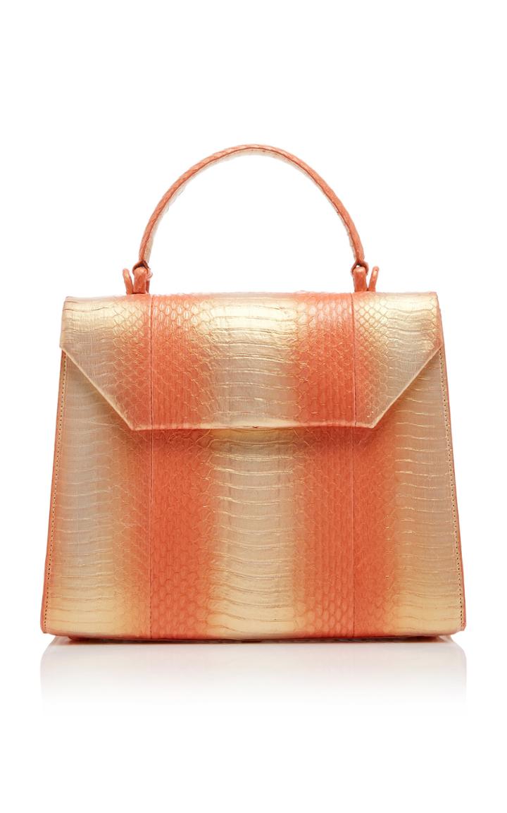Nancy Gonzalez Medium Elaphe And Straw Lily Top Handle