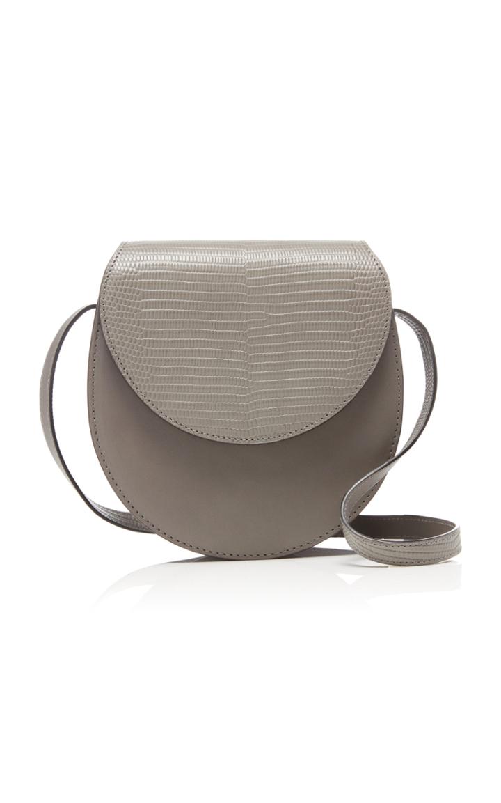 Moda Operandi Hunting Season Lizard-effect Leather Saddle Crossbody Bag