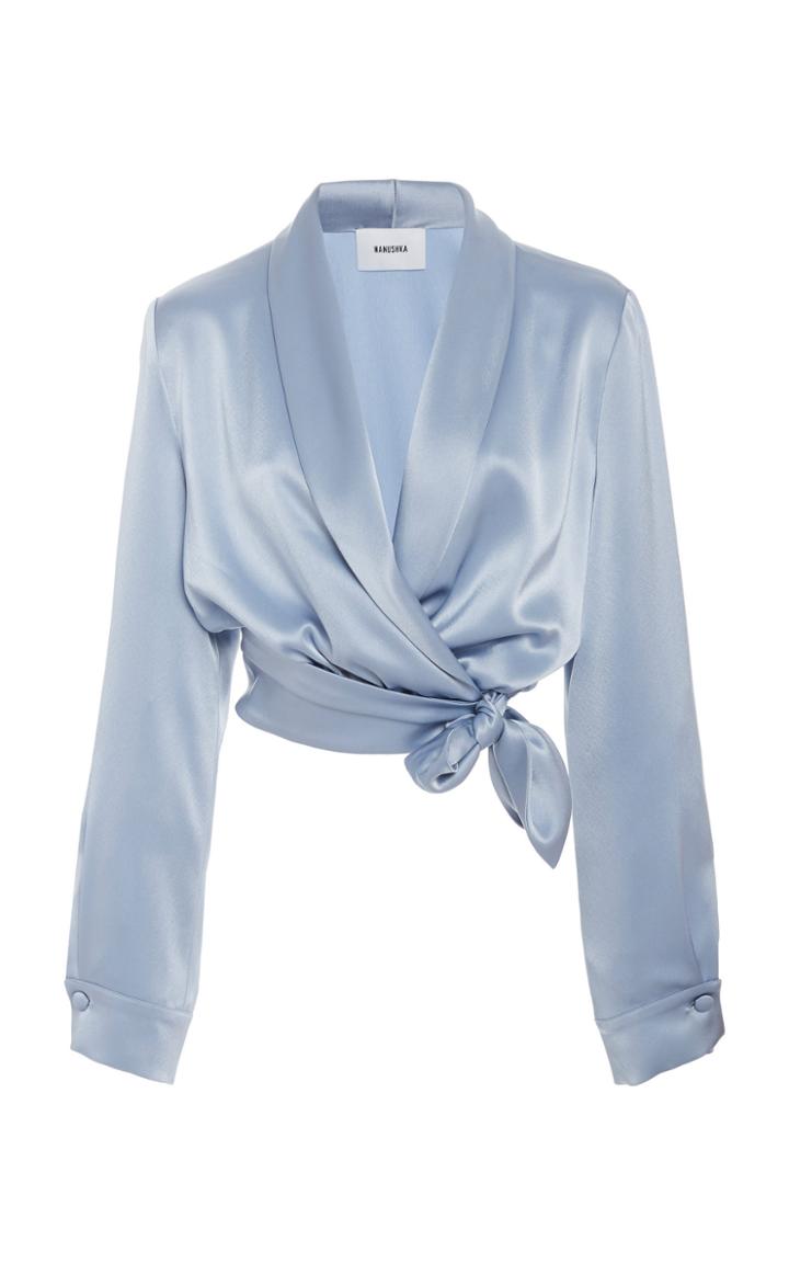 Nanushka Salome Satin Wrap Top