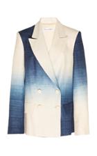Oscar De La Renta Oversized Tie-dye Silk Double-breasted Blazer