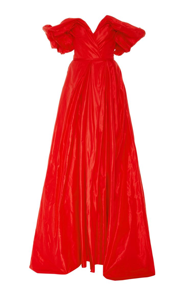 Carolina Herrera Off-the-shoulder Silk Gown