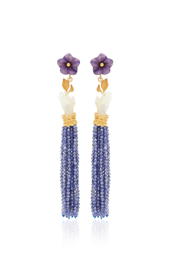 Of Rare Origin Moonstone And Mother-of-pearl Bloom Earrings