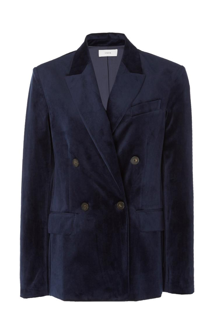 Vince Double-breasted Velvet Blazer Size: 0