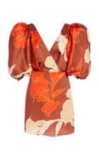 Johanna Ortiz Transcendental Puff Sleeve Floral Silk Mini Dress