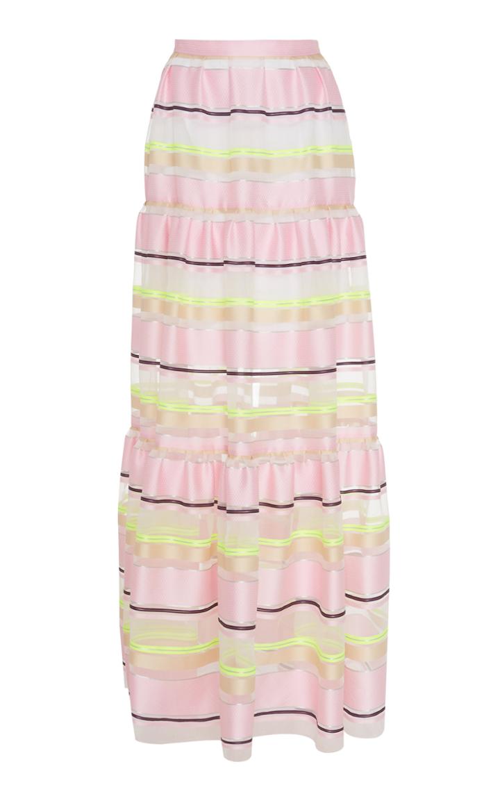 Delpozo Striped Organza Skirt