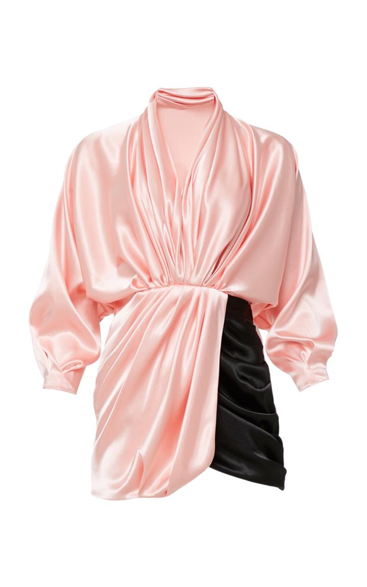 Moda Operandi Mach & Mach Contrasting Draped Mini Dress Size: S