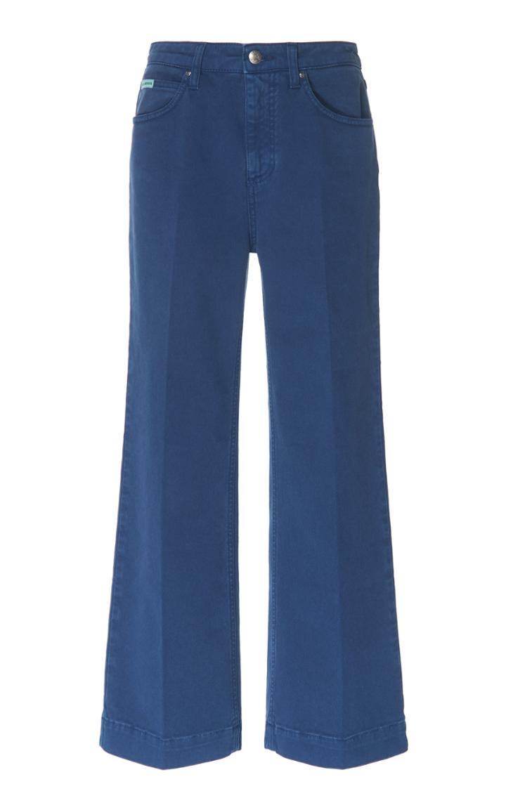 Alexachung Cropped Wide-leg Twill Cotton Pants