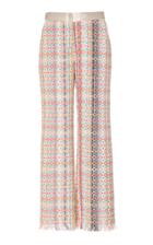 Mi Jong Lee Flat Front Pant With Fringe Detail