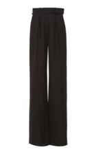 Alexandre Vauthier Satin-trimmed Wool-crepe Wide-leg Pants