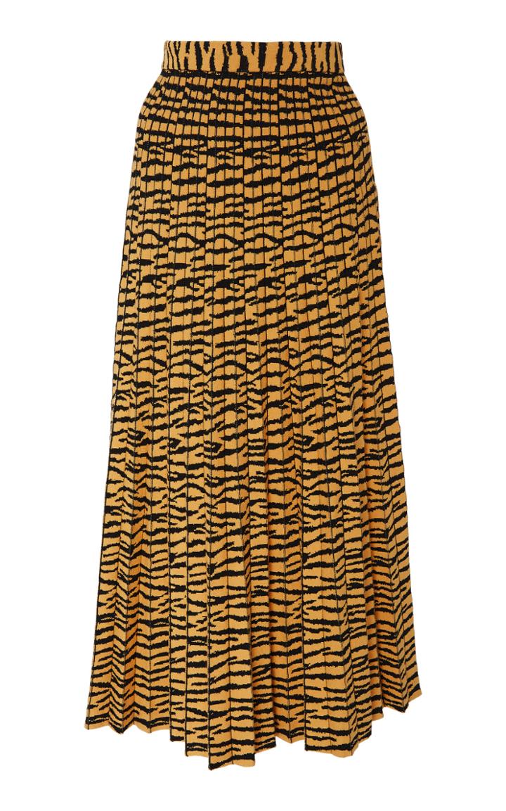 Proenza Schouler Pleated Animal-print Jacquard Midi Skirt