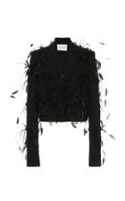Moda Operandi Prabal Gurung Ostrich-feather-embellished Cropped Jacket Size: 00